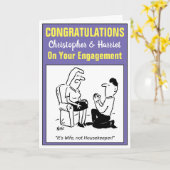 Herzlichen Glückwunsch zu Ihrer Verlobung - Funny Karte (Gelbe Blume)