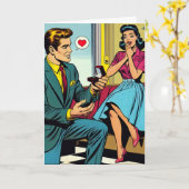 Herzlichen Glückwunsch zu Ihrer Verlobung | Retro Karte (Gelbe Blume)