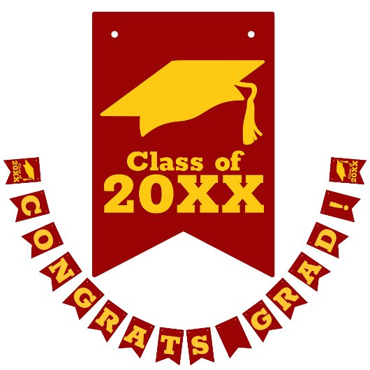 Herzlichen Glückwunsch zu Kardinal und Gold Wimpelkette