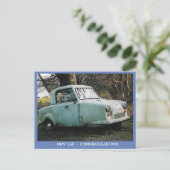 Herzlichen Glückwunsch zu Neuwagen Postkarte (Stehend Vorderseite)