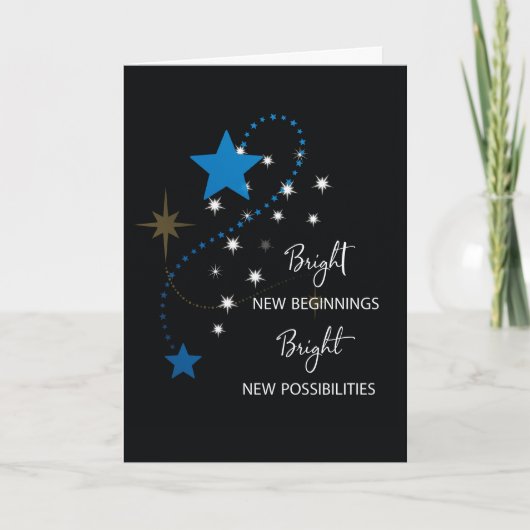 Herzlichen Glückwunsch zu New Job Blue Star auf Bl Karte (Vorderseite)