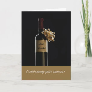 Herzlichen Glückwunsch zu New Job with Wine Bottle Karte