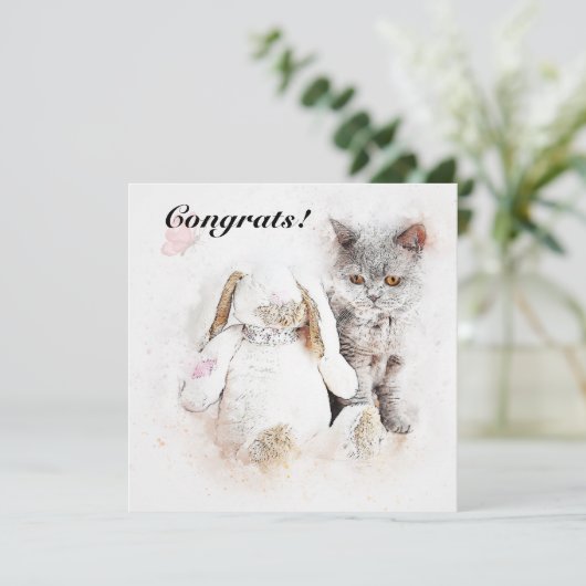 Herzlichen Glückwunsch zu New Pet Karte (Stehend Vorderseite)