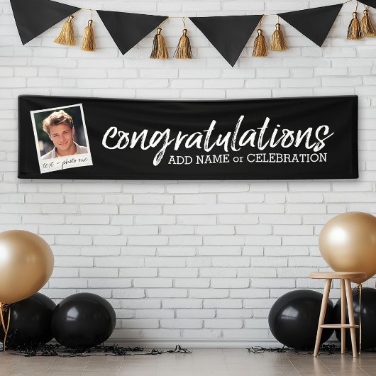 Herzlichen Glückwunsch zu One Foto und Custom Text Banner