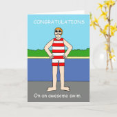 Herzlichen Glückwunsch zu Phantastischem Swim für  Karte (Gelbe Blume)