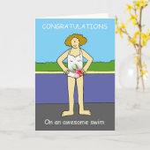 Herzlichen Glückwunsch zu Phantastischem Swim für  Karte (Gelbe Blume)