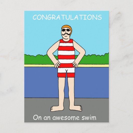 Herzlichen Glückwunsch zu Phantastischem Swim für Postkarte (Vorderseite)