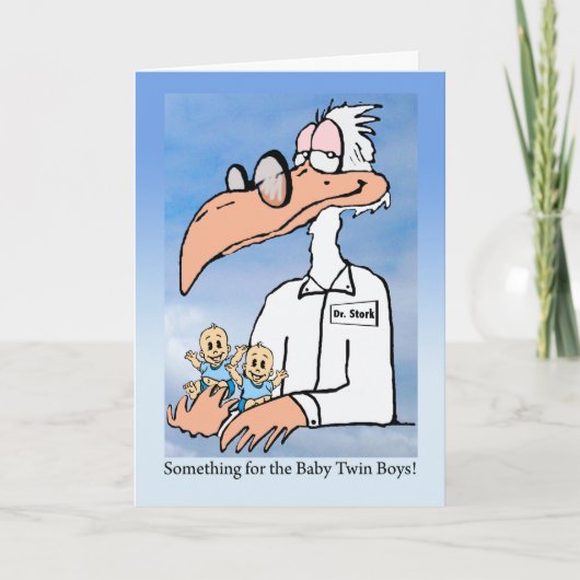 Herzlichen Glückwunsch zu Twin Boys, Dr. Stork Car Karte (Vorderseite)