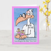 Herzlichen Glückwunsch zu Twin Girls, Dr. Stork Ca Karte (Gelbe Blume)