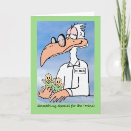 Herzlichen Glückwunsch zu Twins (generisch), Stork Karte