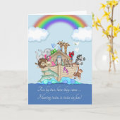 Herzlichen Glückwunsch zu Twins - Noah's Ark Karte (Gelbe Blume)