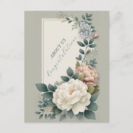 Herzlichen Glückwunsch zu uns Feiertagspostkarte (Vorderseite)