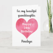 Herzlichen Glückwunsch zum 14. Geburtstag der Enke Karte (Vorderseite)
