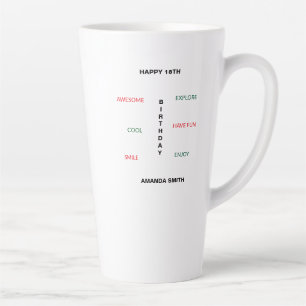 Herzlichen Glückwunsch zum 18. Geburtstag Niedlich Milchtasse