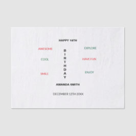 Herzlichen Glückwunsch zum 18. Geburtstag Niedlich Seidenpapier