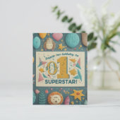 "Herzlichen Glückwunsch zum 1. Geburtstag zu unser Postkarte (Stehend Vorderseite)