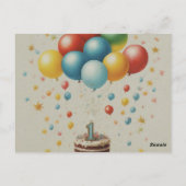 "Herzlichen Glückwunsch zum 1. Geburtstag zu unser Postkarte (Rückseite)