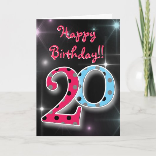 Herzlichen Glückwunsch zum 20. Geburtstag! Karte (Vorderseite)