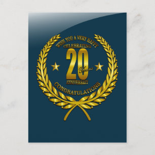 Herzlichen Glückwunsch zum 20-jährigen Jubiläum Postkarte