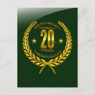 Herzlichen Glückwunsch zum 20-jährigen Jubiläum Postkarte