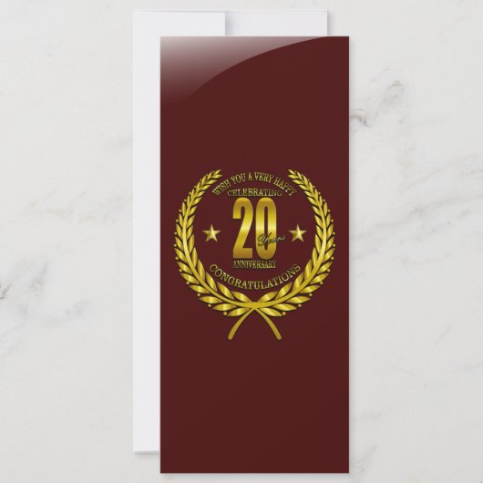 Herzlichen Glückwunsch zum 20. Jubiläum (Vorderseite)