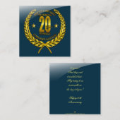 Herzlichen Glückwunsch zum 20. Jubiläum Begleitkarte (Vorne/Hinten)