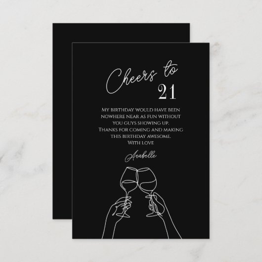 Herzlichen Glückwunsch zum 21. Party 21. Geburtsta Dankeskarte (Vorne/Hinten)