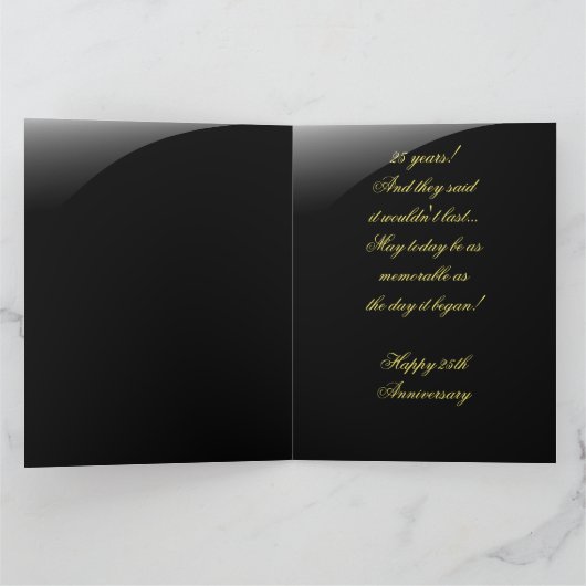 Herzlichen Glückwunsch zum 25. Jahrestag Dankeskarte (Innenseite)