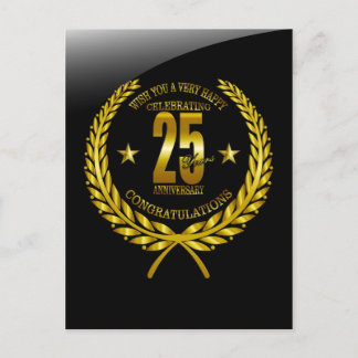 Herzlichen Glückwunsch zum 25. Jahrestag Postkarte