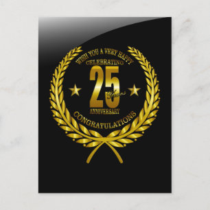 Herzlichen Glückwunsch zum 25-jährigen Jubiläum Postkarte