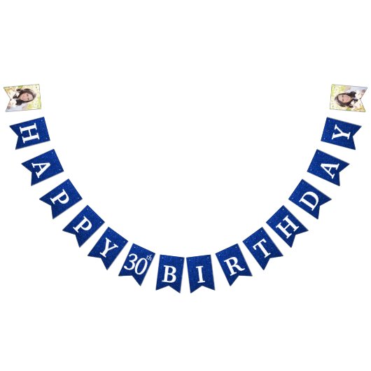 Herzlichen Glückwunsch zum 30. Geburtstag Foto Blu Wimpelkette (Alle)