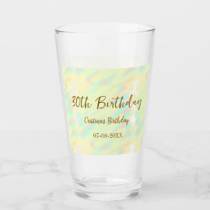 Herzlichen Glückwunsch zum 30. Geburtstag, gelb-or Glas