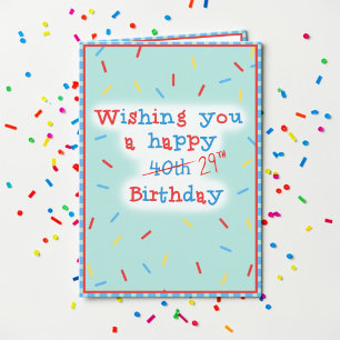 Herzlichen Glückwunsch zum 40... 29. Geburtstag. Karte