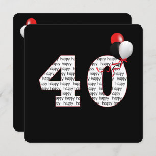 Herzlichen Glückwunsch zum 40. Geburtstag auf schw Einladung