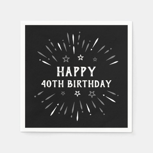 Herzlichen Glückwunsch zum 40. Geburtstag Feuerwer Serviette (Vorderseite)