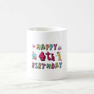 Herzlichen Glückwunsch zum 4. Geburtstag Kaffeetasse