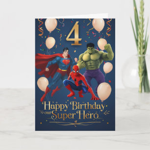 Herzlichen Glückwunsch zum 4. Geburtstag Karte