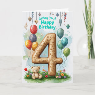 Herzlichen Glückwunsch zum 4. Geburtstag Karte