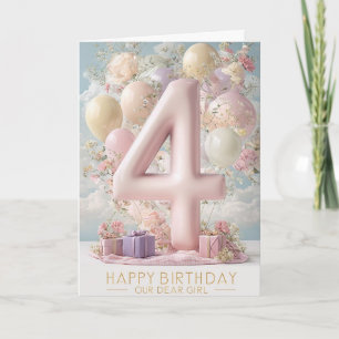 Herzlichen Glückwunsch zum 4. Geburtstag Karte