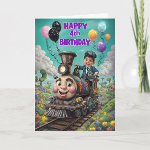 Herzlichen Glückwunsch zum 4. Geburtstag Karte