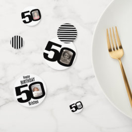 Herzlichen Glückwunsch zum 50. Geburtstag und Foto Konfetti