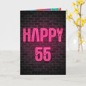 Herzlichen Glückwunsch zum 55. Geburtstag Neon Sig Karte (Gelbe Blume)