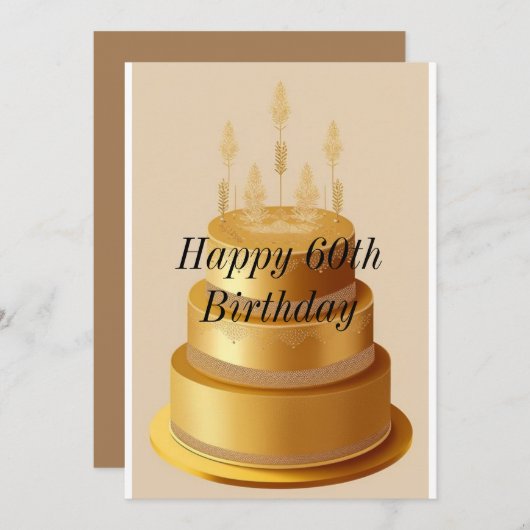 Herzlichen Glückwunsch zum 60. Geburtstag Einladung (Vorne/Hinten)