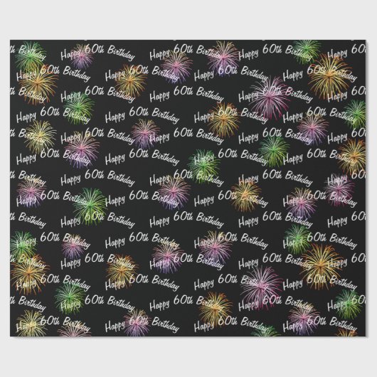 Herzlichen Glückwunsch zum 60. Geburtstag! Geschenkpapier (Flach)