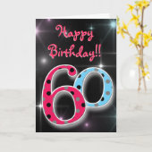 Herzlichen Glückwunsch zum 60. Geburtstag! Karte (Gelbe Blume)