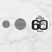Herzlichen Glückwunsch zum 60. Geburtstag und Foto Konfetti (Rückseiten)