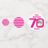 Herzlichen Glückwunsch zum 70. Geburtstag Foto pin Konfetti (Rückseiten)