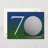 Herzlichen Glückwunsch zum 70. Geburtstag für Golf Postkarte (Vorne/Hinten)