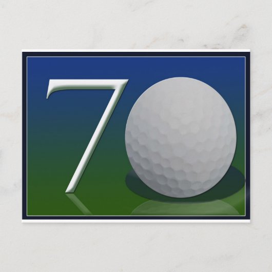 Herzlichen Glückwunsch zum 70. Geburtstag für Golf Postkarte (Vorderseite)