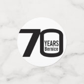 Herzlichen Glückwunsch zum 70. Geburtstag und Foto Konfetti (Klein Vorderseite)